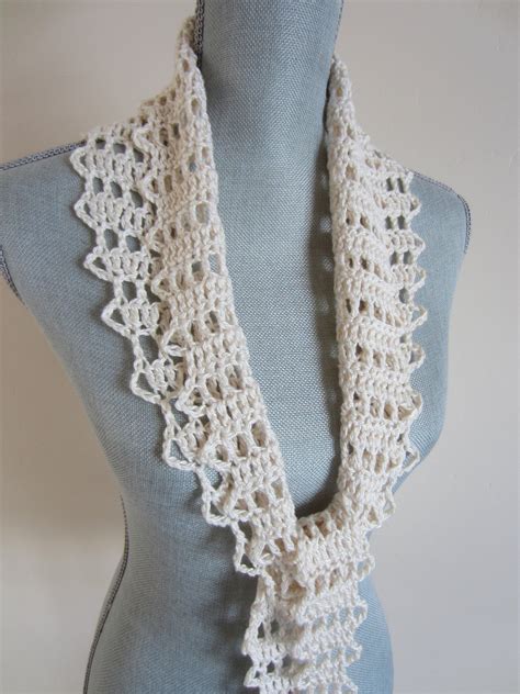 etsy crochet scarves cream.